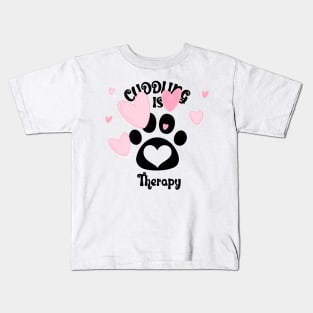 Cuddling Is My Therapy Kids T-Shirt